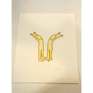 Original Watercolor "Energy" 9x12 Hand-Painted Contemporary Yoga Painting OOAK